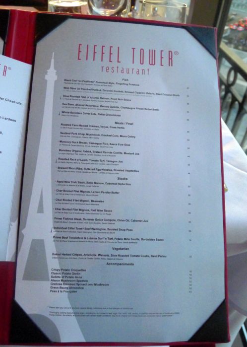 menu eiffel tower restaurant las vegas